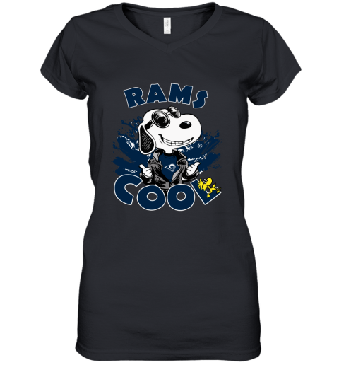 Los Angeles Rams Snoopy Joe Cool We're Awesome Women's V-Neck T-Shirt