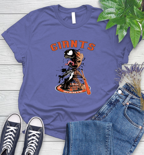 MLB San Francisco Giants Baseball Venom Groot Guardians Of The Galaxy Women's T-Shirt 11