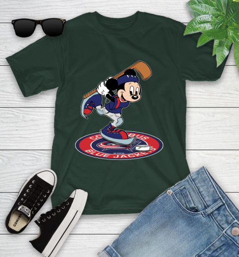 NHL Hockey Columbus Blue Jackets Cheerful Mickey Disney Shirt Youth T-Shirt 5