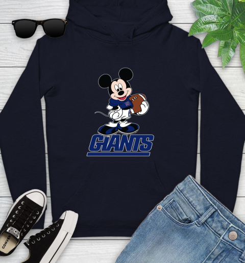 NFL Football New York Giants Cheerful Mickey Mouse Shirt Youth Hoodie 4