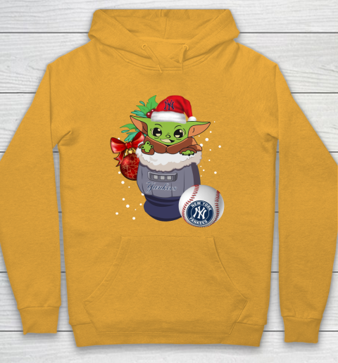 New York Yankees Christmas Baby Yoda Star Wars Funny Happy MLB Hoodie 3