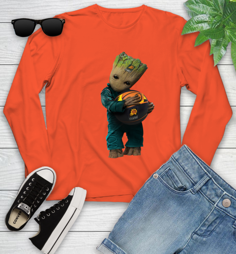 NBA Groot Guardians Of The Galaxy Basketball Sports Phoenix Suns Youth Long Sleeve 4