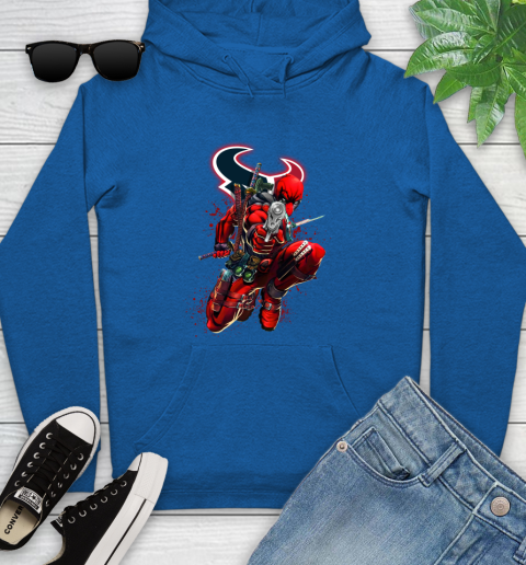 NFL Deadpool Marvel Comics Sports Football Houston Texans Youth Hoodie 9