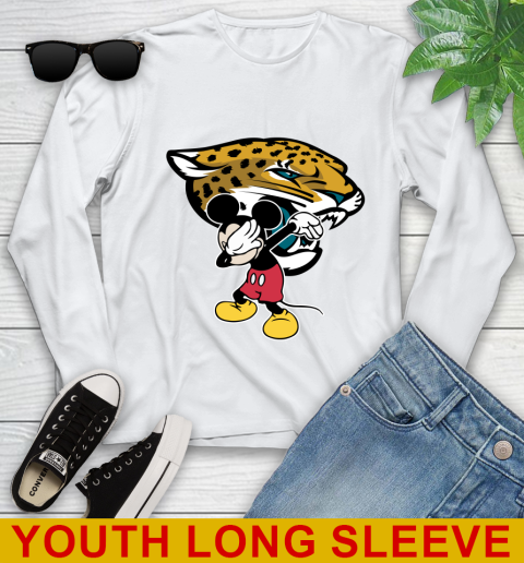 Jacksonville Jaguars NFL Football Dabbing Mickey Disney Sports Youth Long Sleeve