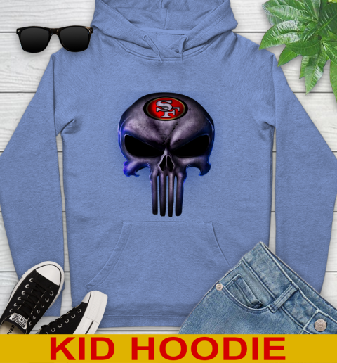 San Francisco 49ers NFL Football Punisher Skull Sports Youth Hoodie 12