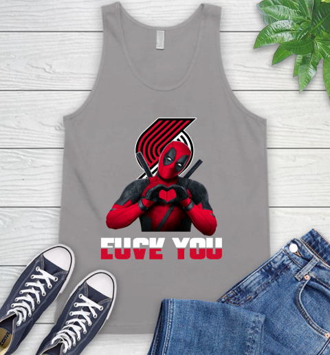 NBA Portland Trail Blazers Deadpool Love You Fuck You Basketball Sports Tank Top 3