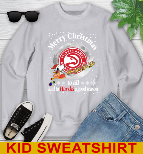 Atlanta Hawks Merry Christmas To All And To Hawks A Good Season NBA Basketball Sports Youth Sweatshirt 3