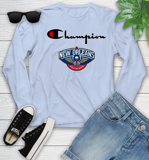 NBA Basketball New Orleans Pelicans Champion Shirt Youth Long Sleeve 6