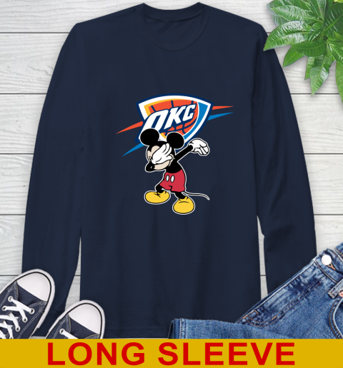 Oklahoma City Thunder NBA Basketball Dabbing Mickey Disney Sports Long Sleeve T-Shirt 4