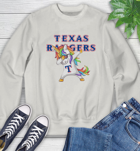 Texas Rangers MLB Baseball Funny Unicorn Dabbing Sports Sweatshirt 12