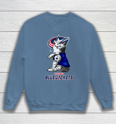 NHL My Cat Loves Columbus Blue Jackets Hockey Sweatshirt 6