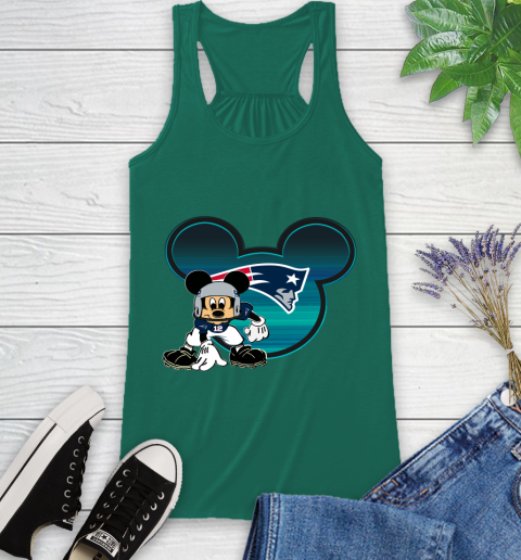 NFL New England Patriots Mickey Mouse Disney Football T Shirt Racerback Tank 7