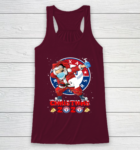 Texas Rangers Funny Santa Claus Dabbing Christmas 2020 MLB Racerback Tank 2