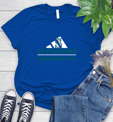 MLB A Badass Seattle Mariners Fan Adidas Baseball Sports Women's T-Shirt 12