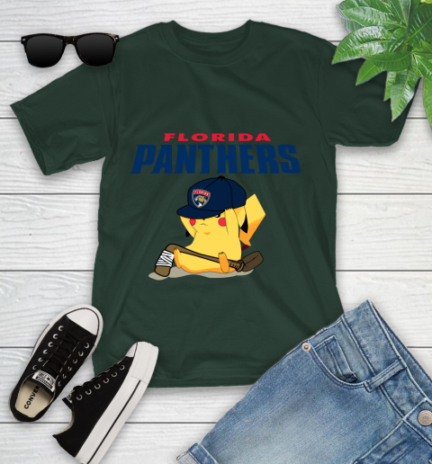 NHL Pikachu Hockey Sports Florida Panthers Youth T-Shirt 5