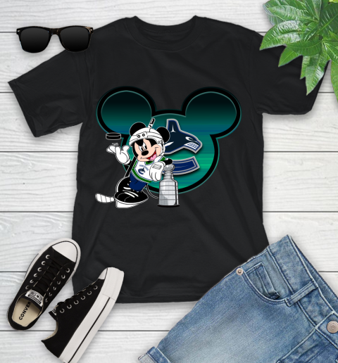 NHL Vancouver Canucks Stanley Cup Mickey Mouse Disney Hockey T Shirt Youth T-Shirt 2
