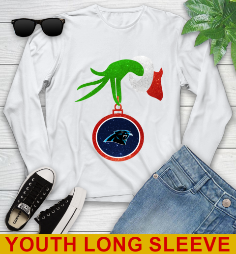 Carolina Panthers Grinch Merry Christmas NFL Football Youth Long Sleeve