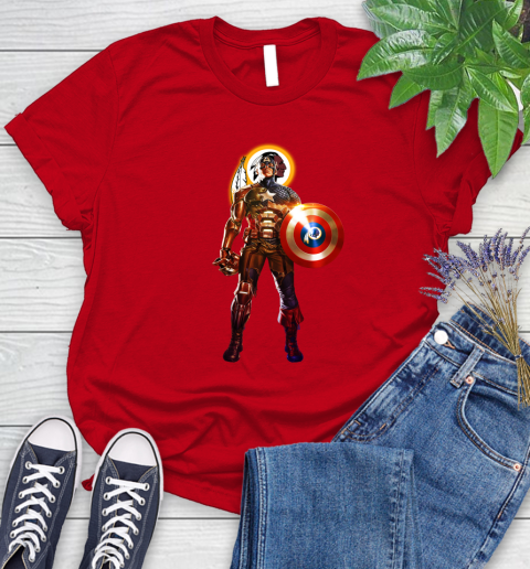 NFL Captain America Marvel Avengers Endgame Football Sports Washington Redskins Women's T-Shirt 9