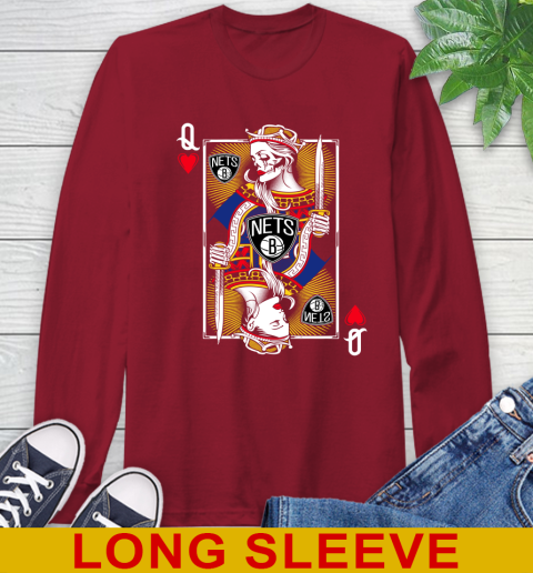 NBA Basketball Brooklyn Nets The Queen Of Hearts Card Shirt Long Sleeve T-Shirt 9