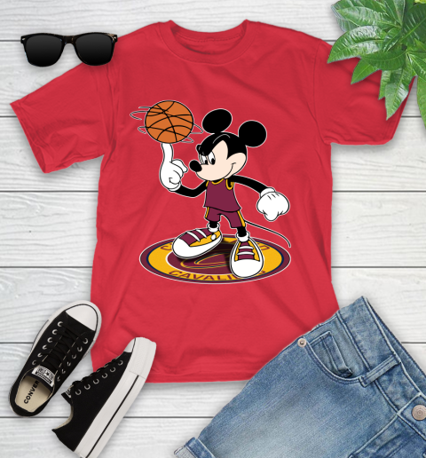 NBA Basketball Cleveland Cavaliers Cheerful Mickey Disney Shirt Youth T-Shirt 10