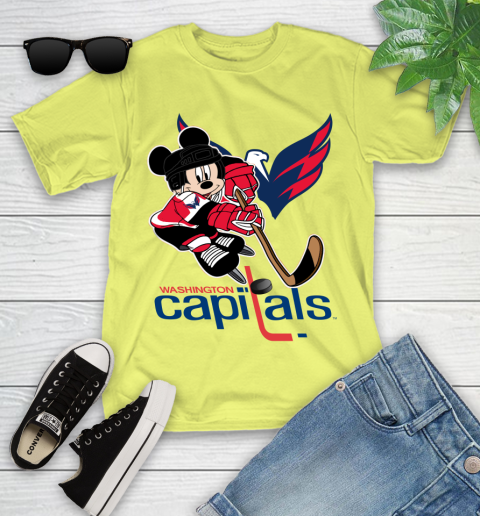 NHL Washington Capitals Mickey Mouse Disney Hockey T Shirt Youth T-Shirt 8