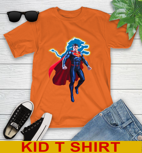 NFL Superman DC Sports Football Detroit Lions Youth T-Shirt 7