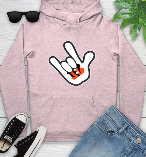 Cincinnati Bengals NFL Football Mickey Rock Hand Disney Youth Hoodie 10