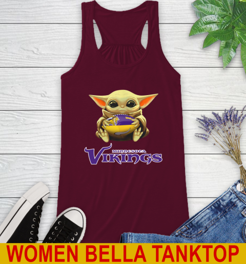 NFL Football Minnesota Vikings Baby Yoda Star Wars Shirt Racerback Tank 3