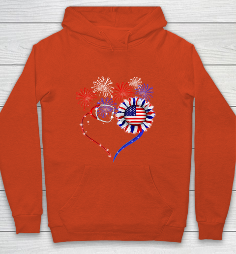 Patriotic Nurse 4th Of July American Flag Independence Day Youth Hoodie 3