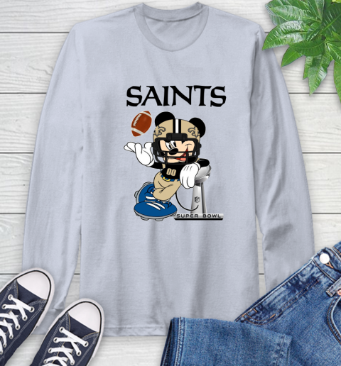 NFL New Orleans Saints Mickey Mouse Disney Super Bowl Football T Shirt Long Sleeve T-Shirt 6