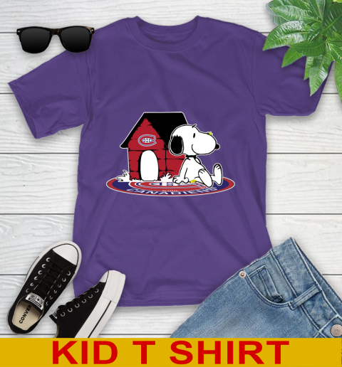 NHL Hockey Montreal Canadiens Snoopy The Peanuts Movie Shirt Youth T-Shirt 4