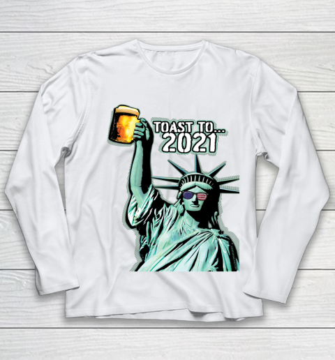 Beer Lover Funny Shirt Toast To 2021 Youth Long Sleeve