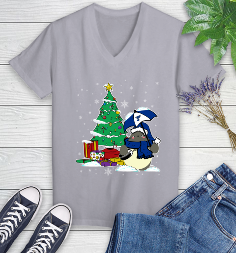 St.Louis Blues NHL Hockey Cute Tonari No Totoro Christmas Sports (1) Women's V-Neck T-Shirt 4