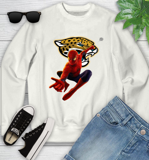 NFL Spider Man Avengers Endgame Football Jacksonville Jaguars Youth Sweatshirt