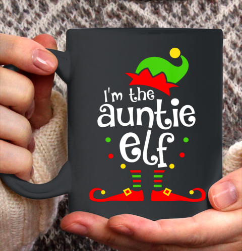 Auntie Elf Christmas Costume Aunt Matching Family Xmas Ceramic Mug 11oz