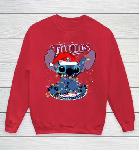 Minnesota Twins MLB noel stitch Baseball Christmas Youth Sweatshirt 4