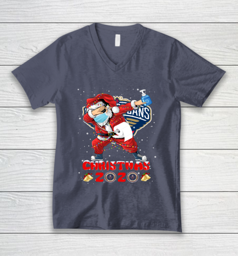 New Orleans Pelicans Funny Santa Claus Dabbing Christmas 2020 NBA V-Neck T-Shirt 7