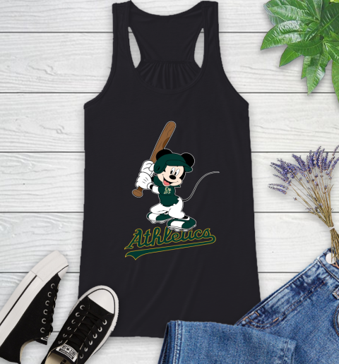 MLB Baseball Oakland Athletics Cheerful Mickey Mouse Shirt Racerback Tank