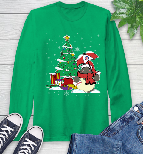 Chicago Cubs MLB Baseball Cute Tonari No Totoro Christmas Sports Long Sleeve T-Shirt 8