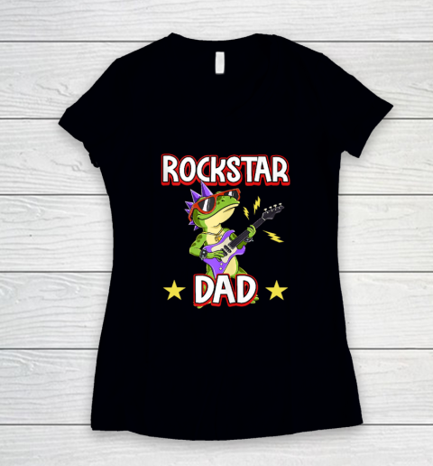 Mens Rockstar Dad Women's V-Neck T-Shirt