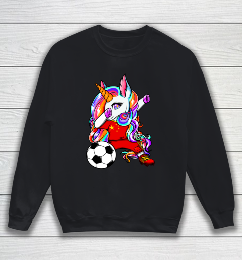 Dabbing Unicorn China Soccer Fans Jersey Chinese Football Sweatshirt