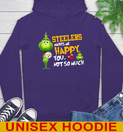 NFL Pittsburgh Steelers Makes Me Happy You Not So Much Grinch Football Sports Hoodie 5