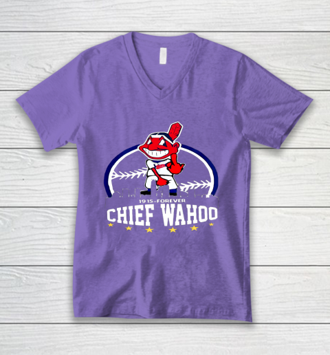 Chief Wahoo distressed Cleveland V-Neck T-Shirt 8