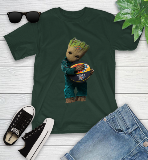 NBA Groot Guardians Of The Galaxy Basketball Sports Oklahoma City Thunder Youth T-Shirt 5