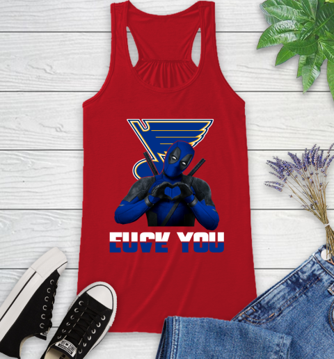 NHL St.Louis Blues Deadpool Love You Fuck You Hockey Sports Racerback Tank 5