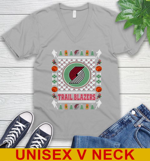 Portland Trail Blazers Merry Christmas NBA Basketball Loyal Fan V-Neck T-Shirt 3