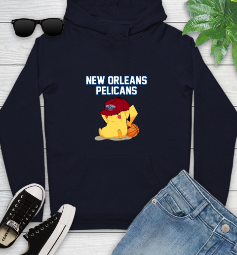 NBA Pikachu Basketball Sports New Orleans Pelicans Youth Hoodie 4