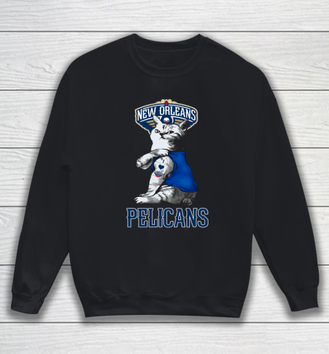 NBA Basketball My Cat Loves New Orleans Pelicans Sweatshirt