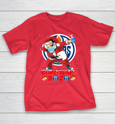 Edmonton Oilers Funny Santa Claus Dabbing Christmas 2020 NHL T-Shirt 9