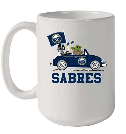 NHL Hockey Buffalo Sabres Darth Vader Baby Yoda Driving Star Wars Shirt Ceramic Mug 15oz